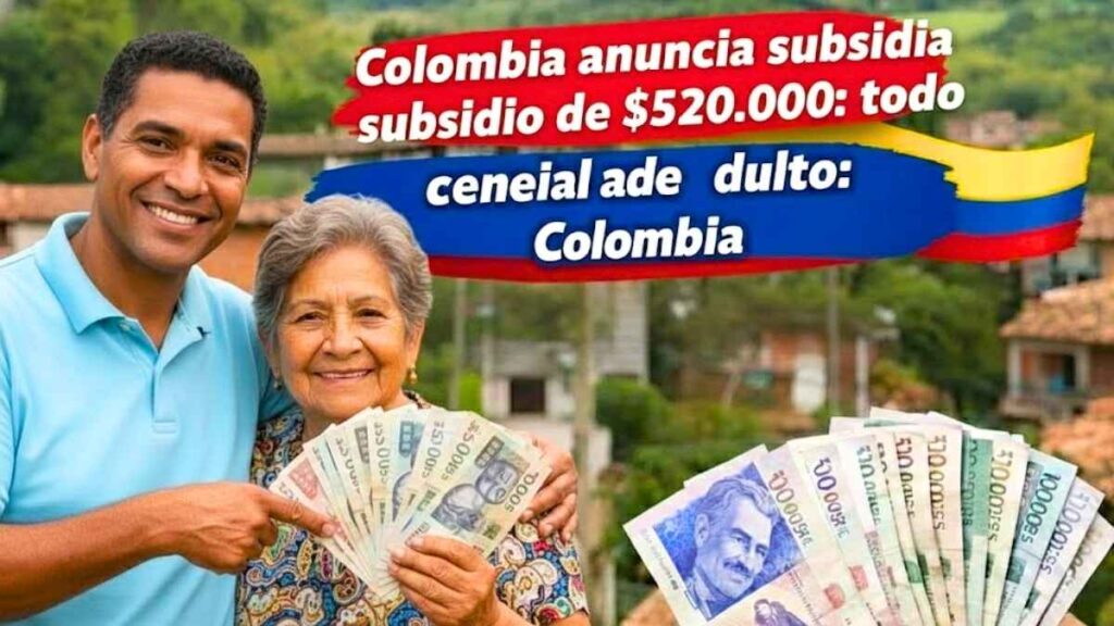 Colombia anuncia subsidio de $520.000 todo lo que deben saber los adultos mayores en 2026